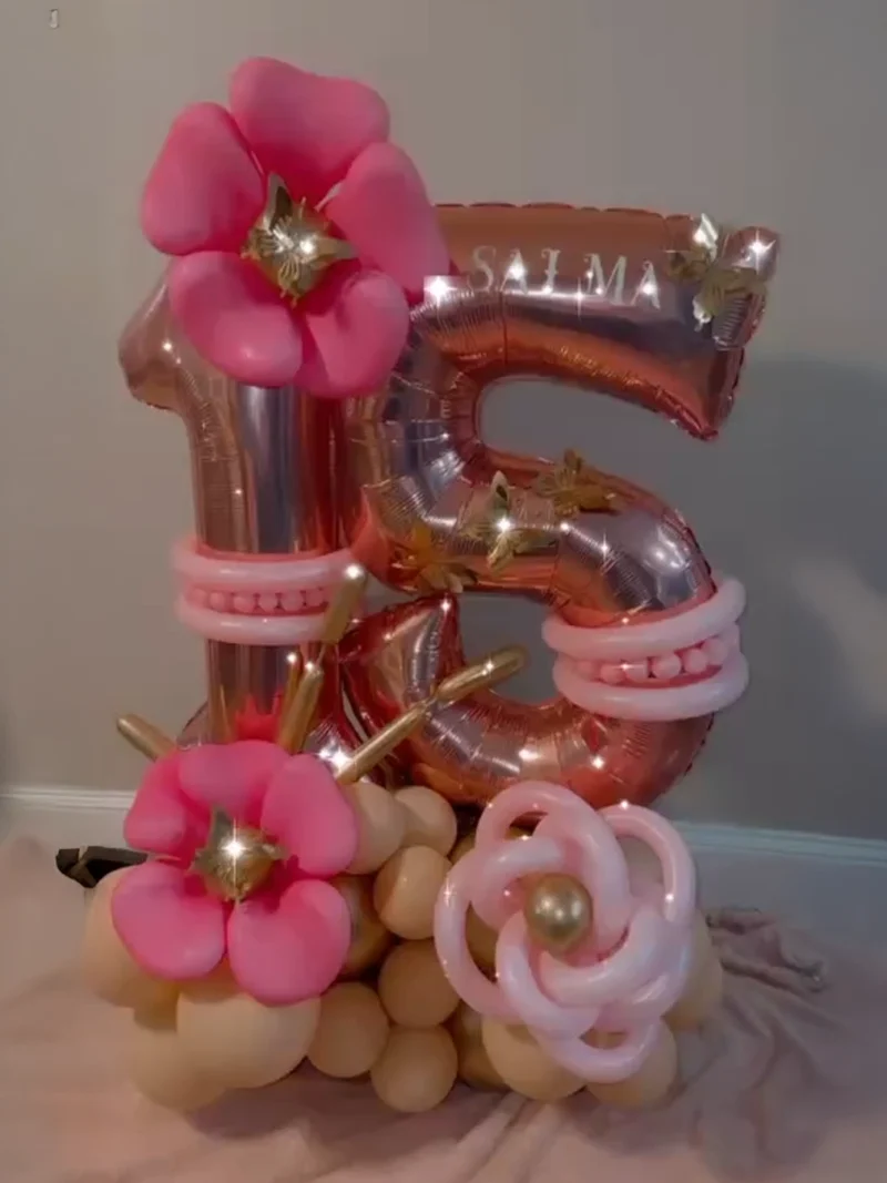 Balloon Bouquet with Numbers Custom Age Celebration