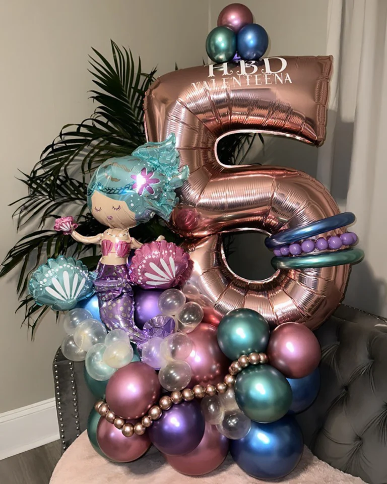 Mermaid Number Balloon Bouquet Under the Sea Magic
