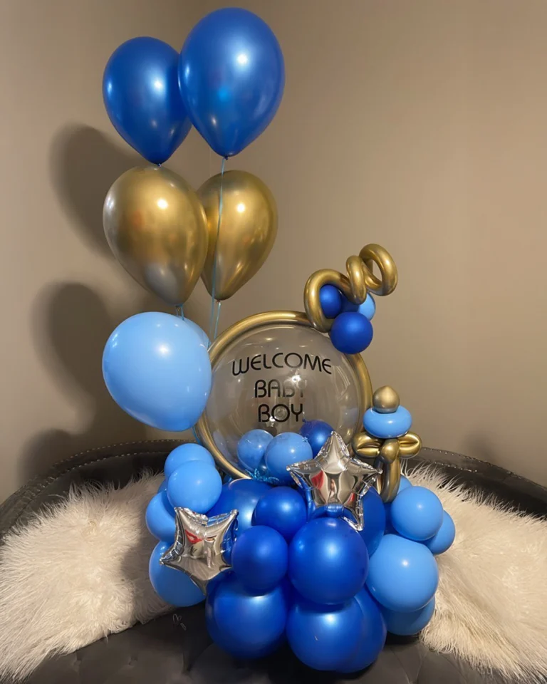 Small Balloon Bouquet Welcome Baby Boy