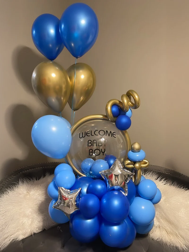 Small Balloon Bouquet Welcome Baby Boy